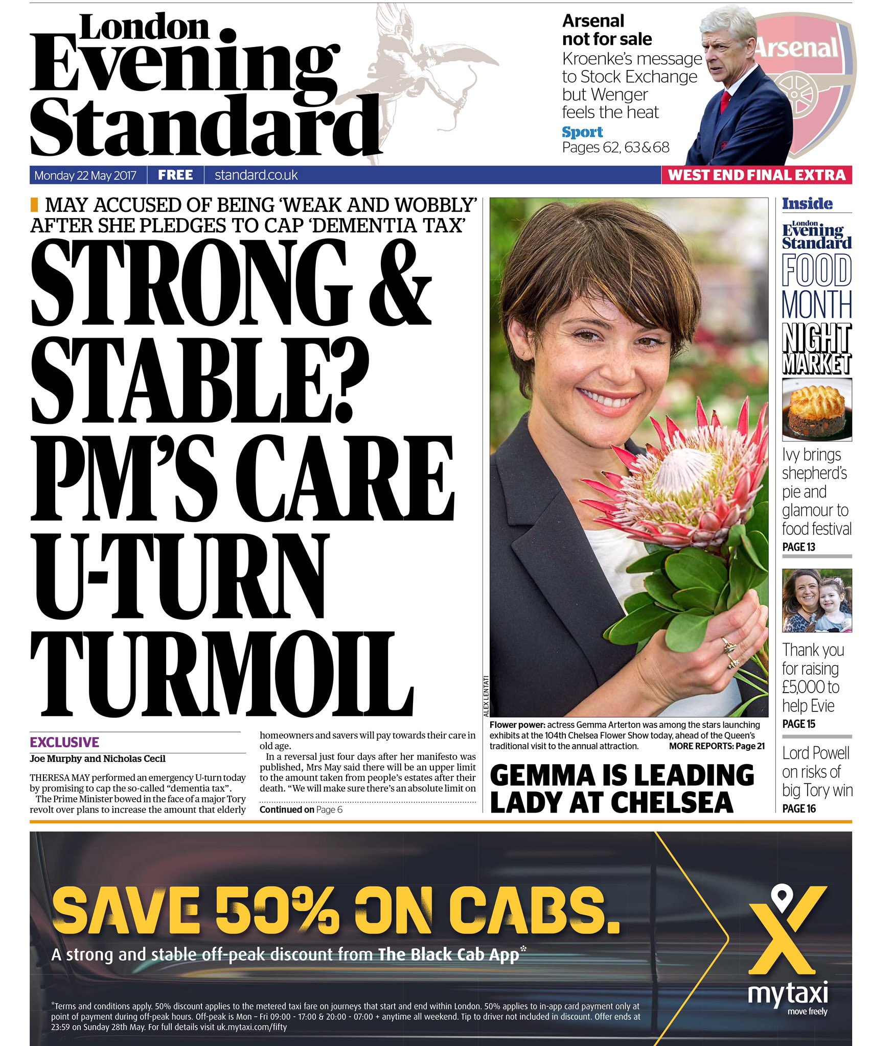 Theresa May’in işten attığı eski Maliye Bakanı George Osborne artık Londra Evening Standard gazetesinin editörü. Gazetenin tirajı bir milyon. “Weak and Wobbly” manşetini atmaktan çekinmedi.