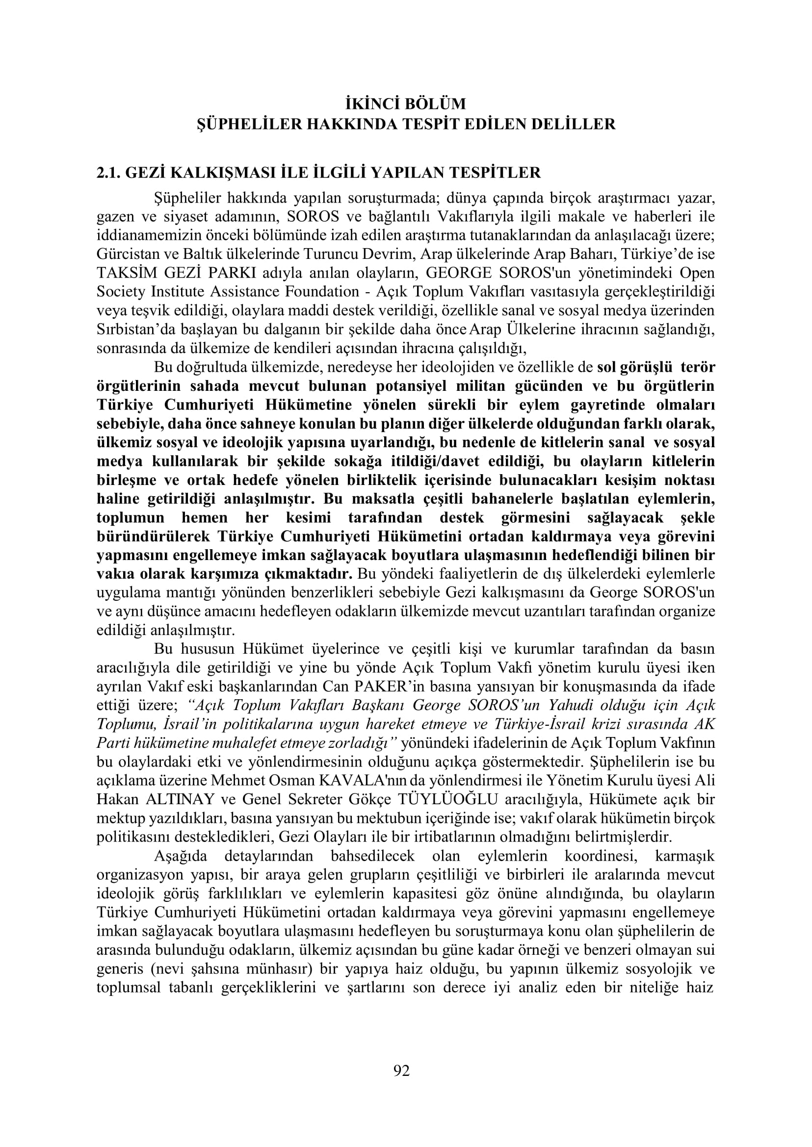 İşte 16 ay sonra hazırlanan Gezi Parkı-Kavala iddianamesinin tam metni