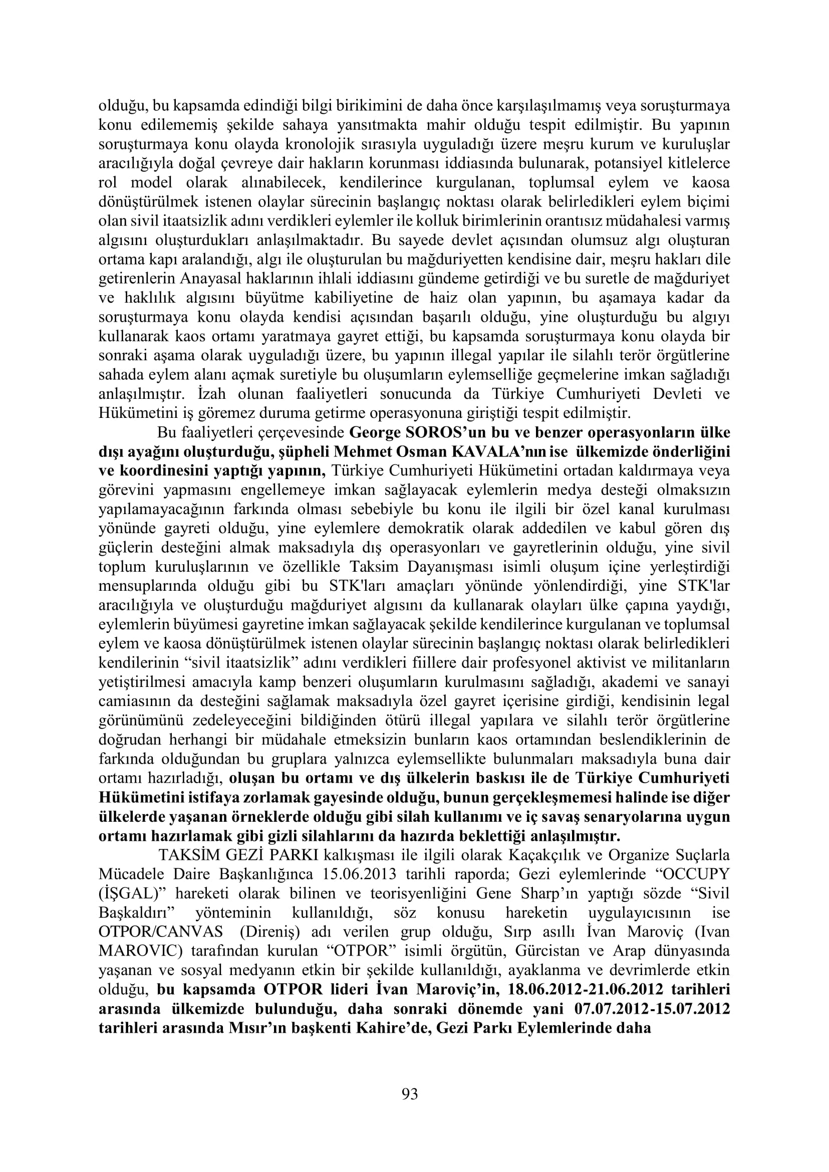 İşte 16 ay sonra hazırlanan Gezi Parkı-Kavala iddianamesinin tam metni