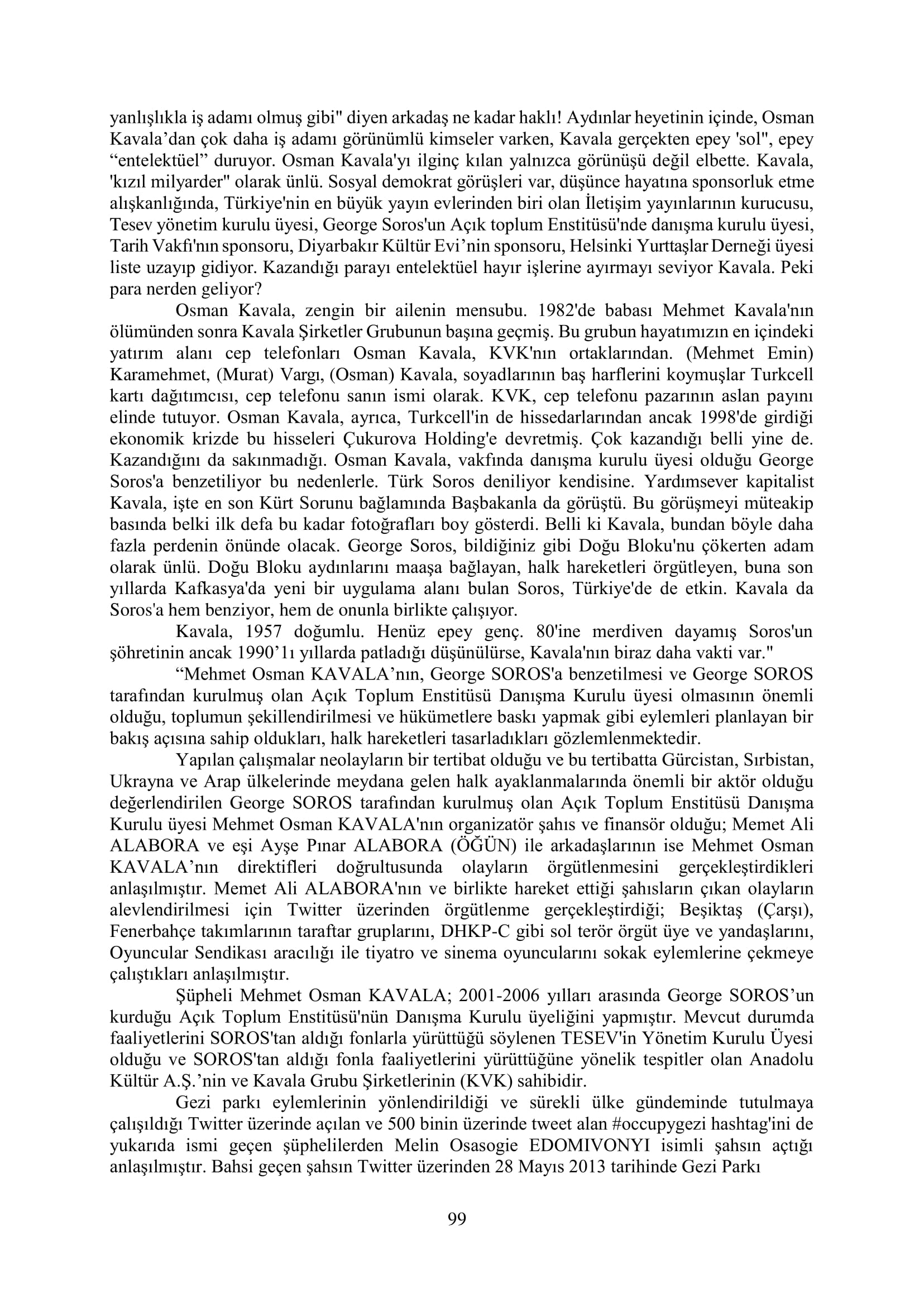 İşte 16 ay sonra hazırlanan Gezi Parkı-Kavala iddianamesinin tam metni