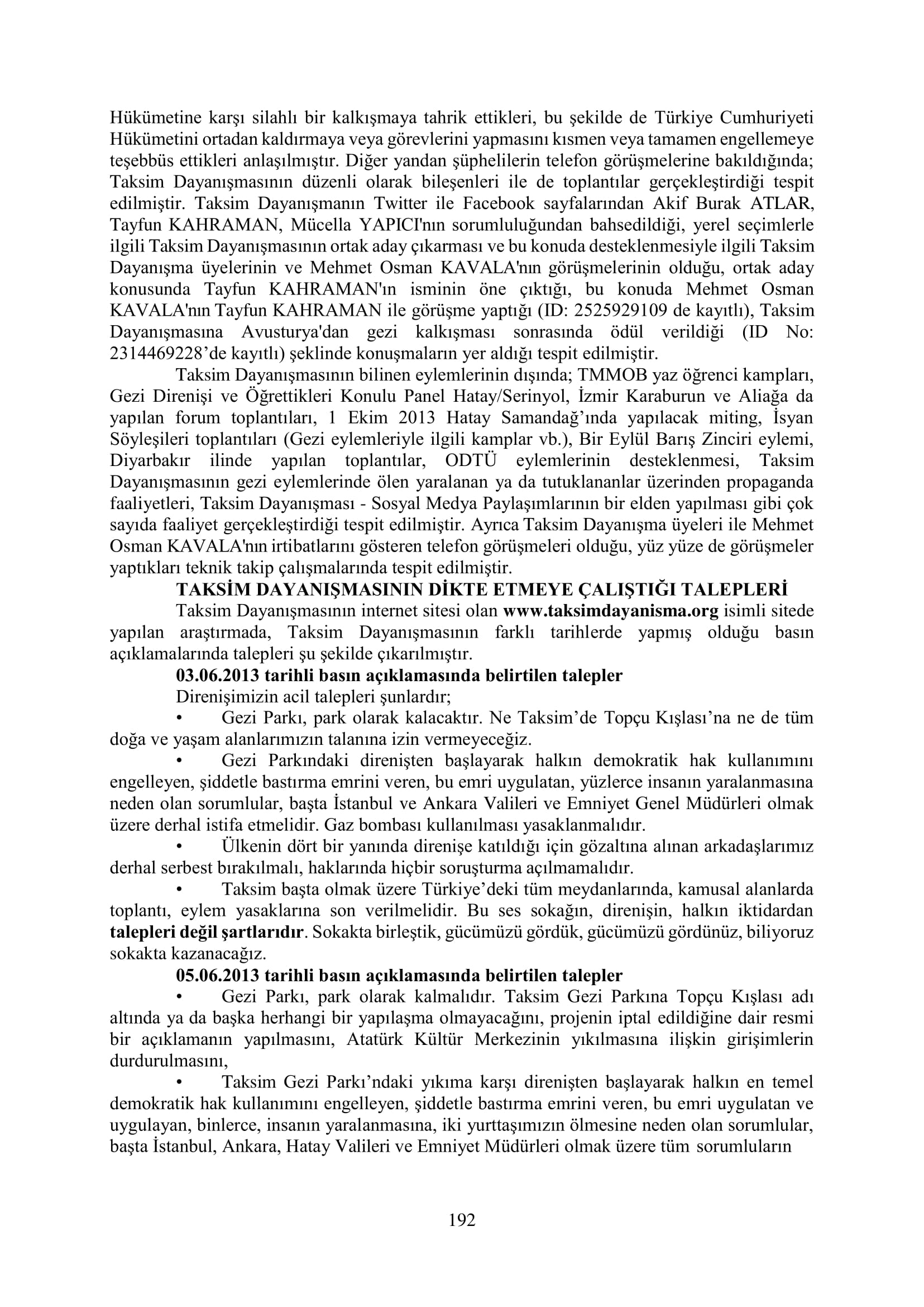 İşte 16 ay sonra hazırlanan Gezi Parkı-Kavala iddianamesinin tam metni