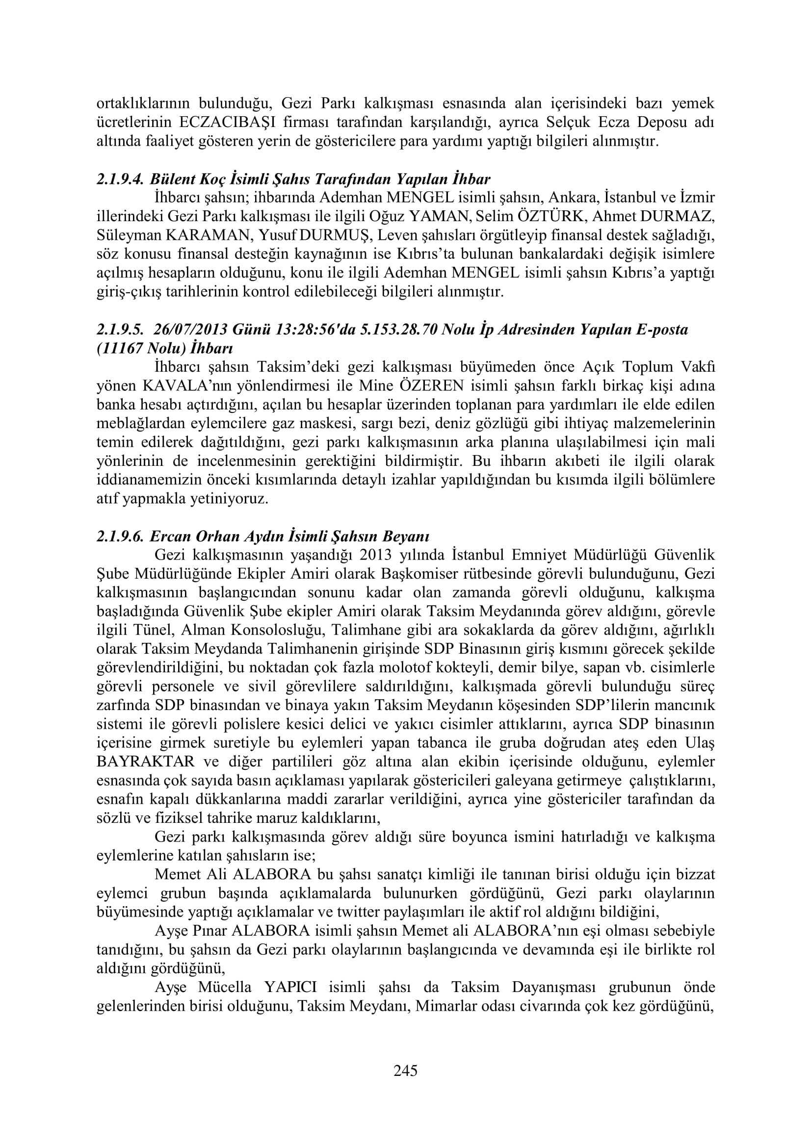 İşte 16 ay sonra hazırlanan Gezi Parkı-Kavala iddianamesinin tam metni