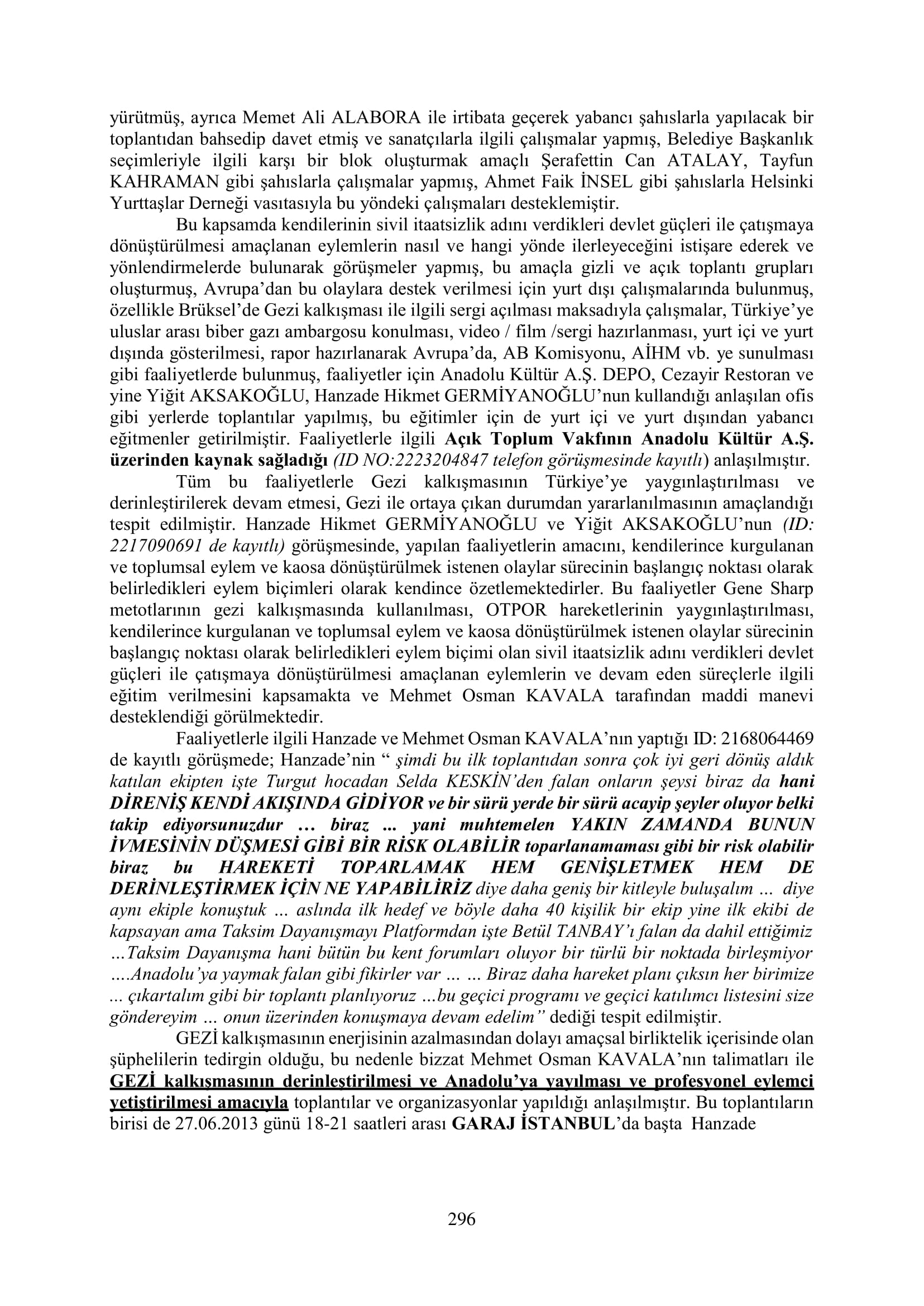 İşte 16 ay sonra hazırlanan Gezi Parkı-Kavala iddianamesinin tam metni