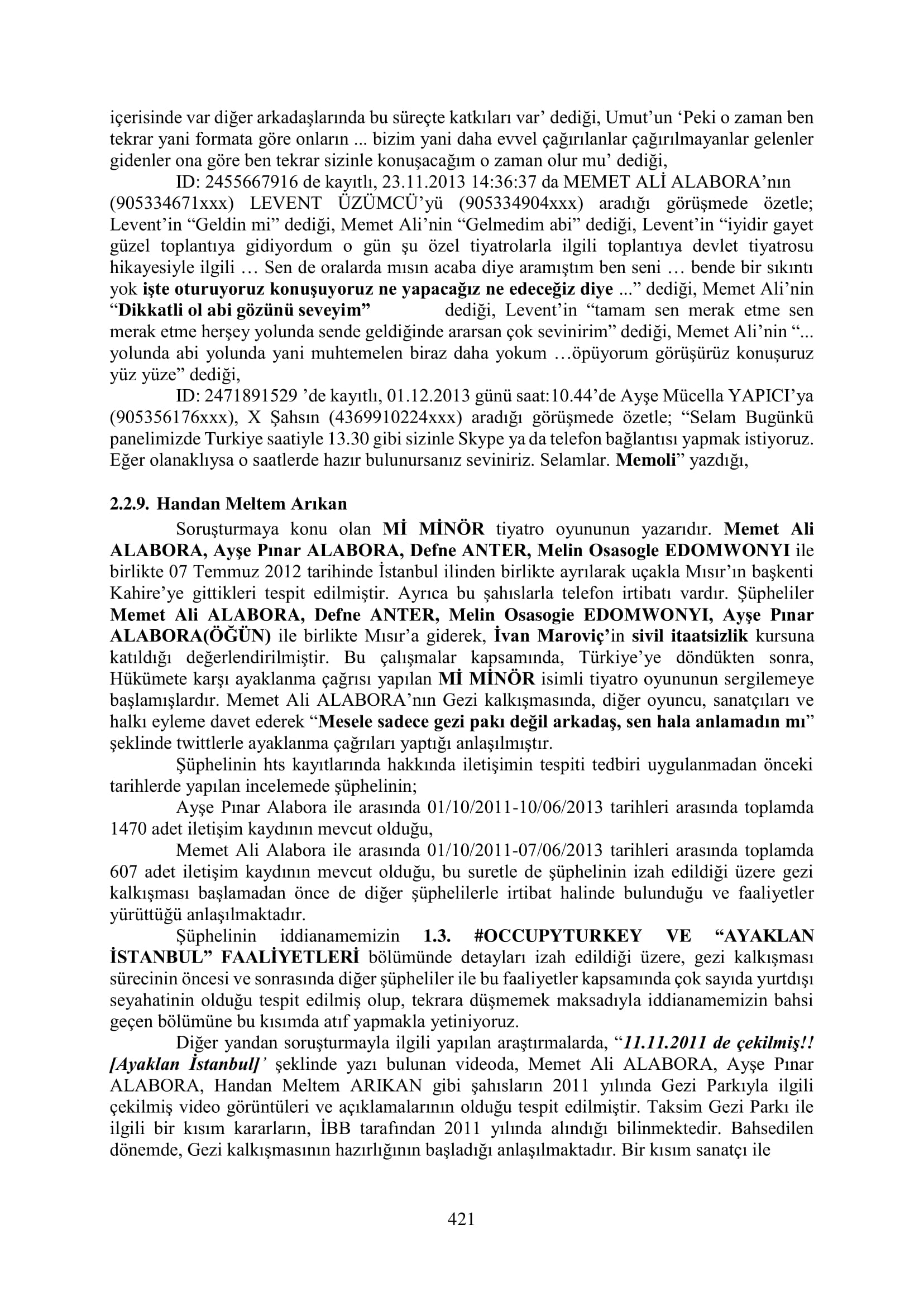 İşte 16 ay sonra hazırlanan Gezi Parkı-Kavala iddianamesinin tam metni