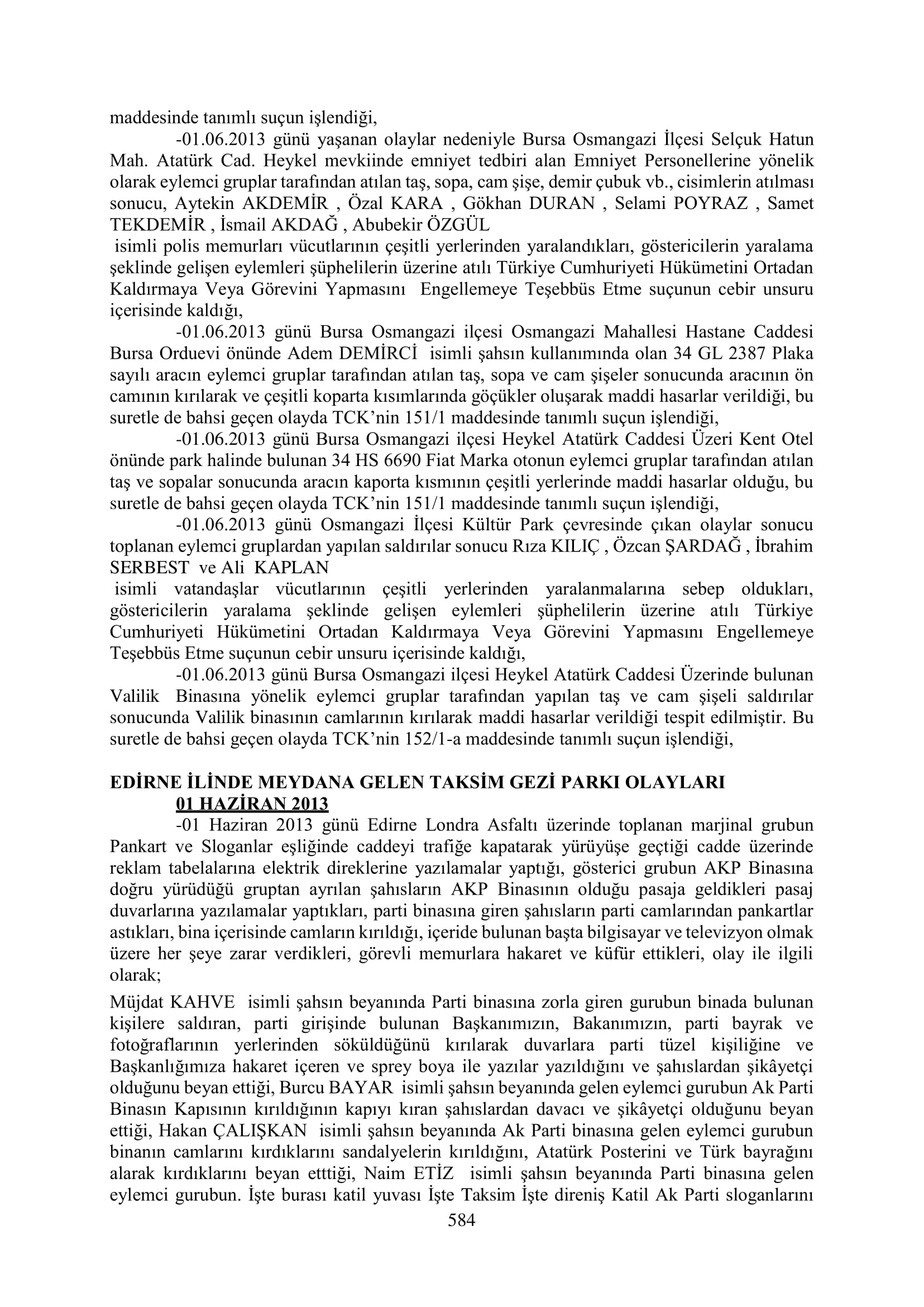 İşte 16 ay sonra hazırlanan Gezi Parkı-Kavala iddianamesinin tam metni