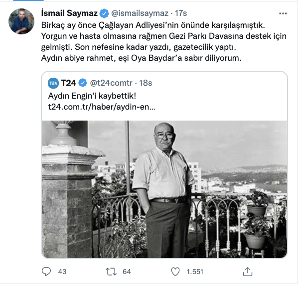 Aydın Engin’in ardından: Mücadeleciliği ve hep dik duruşuyla hatırlayacağız...