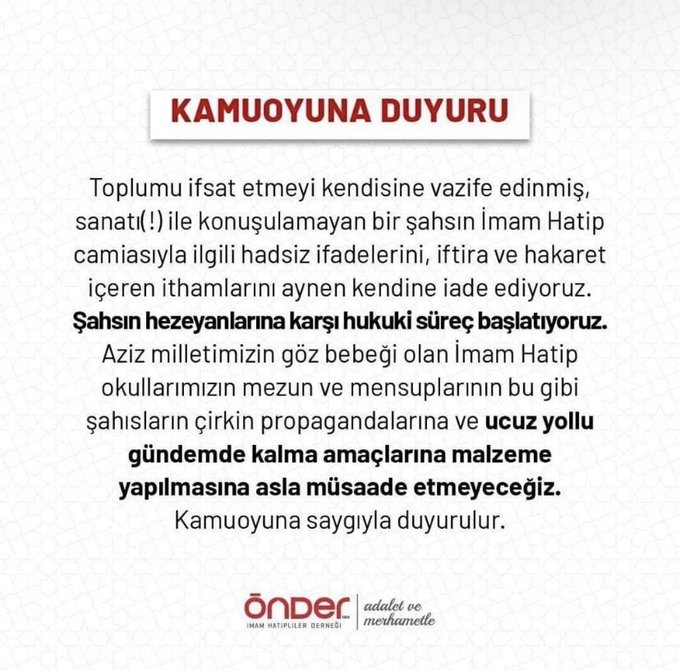 Gülşen'e imam hatip tepkisi: Nefret suçu ve insanlık ayıbı