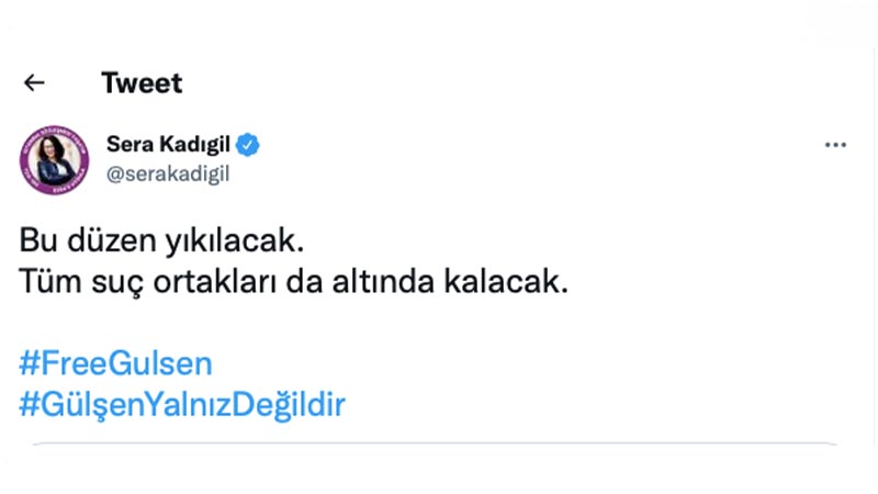 TİP Sözcüsü ve İstanbul Milletvekili Sera Kadıgil: Bu düzen yıkılacak. Tüm suç ortakları da altında kalacak.