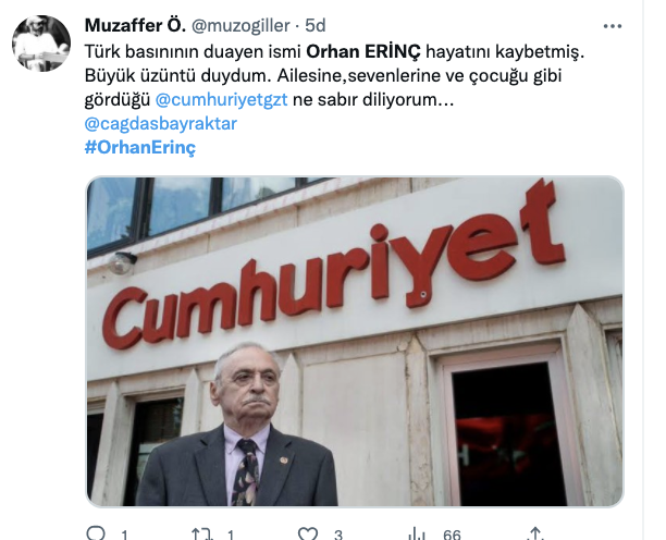 Orhan Erinç’in ardından: “Duruşunu, iyiliğini ve nezaketini unutmayacağız”
