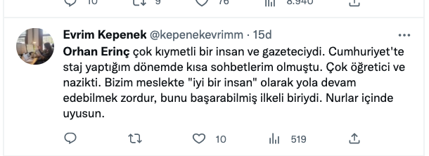 Orhan Erinç’in ardından: “Duruşunu, iyiliğini ve nezaketini unutmayacağız”