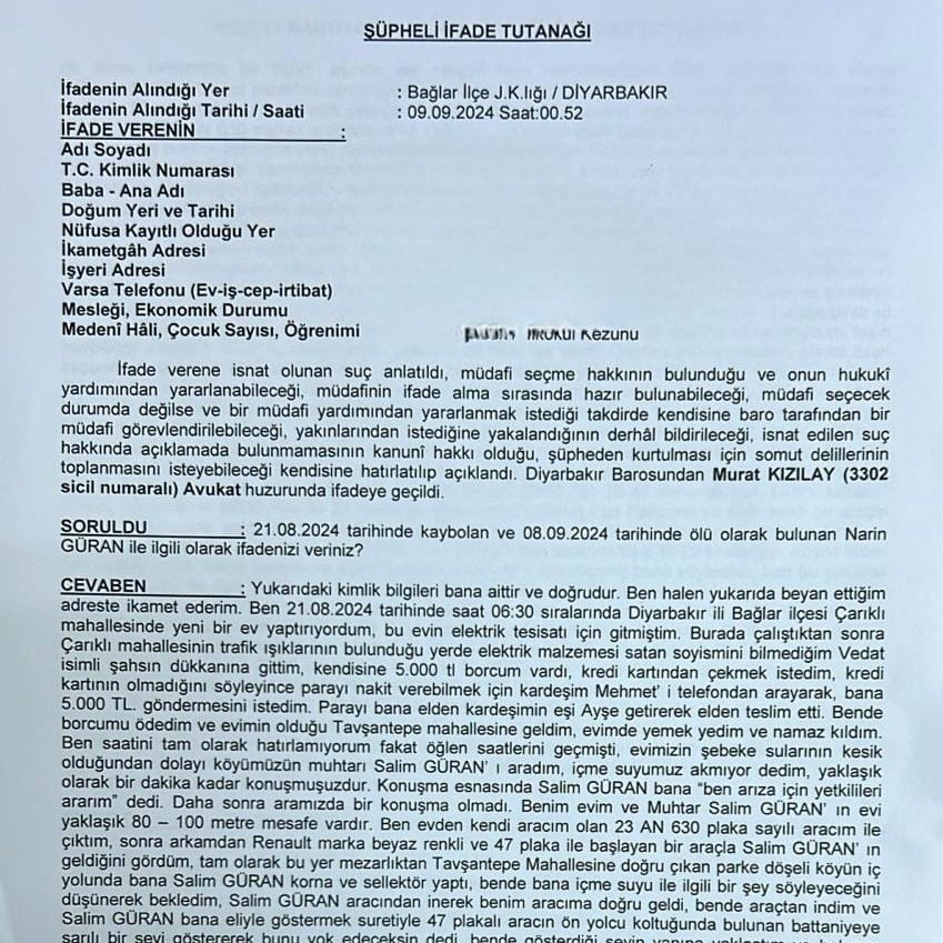 Cinayetle ilgili bu önemli itiraf sonrasında soruşturma da derinleştirildi. 
