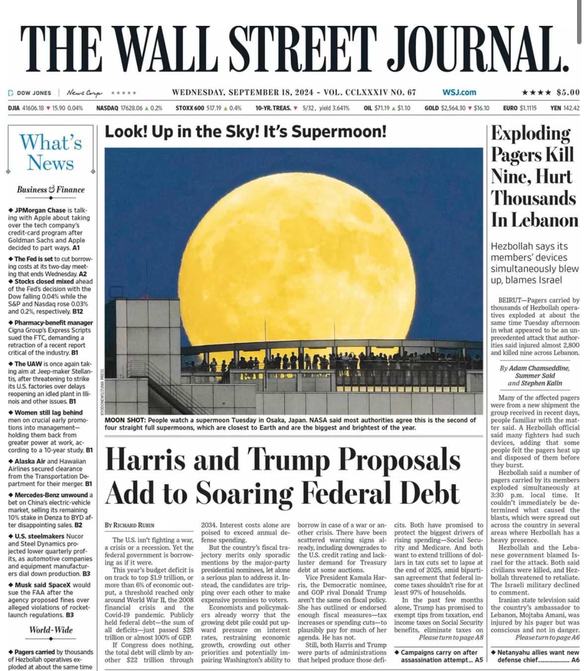 The Wall Street Journal (ABD) | Lübnan'da patlayan çağrı cihazları 9 kişiyi öldürdü, binlerce kişiyi yaraladı