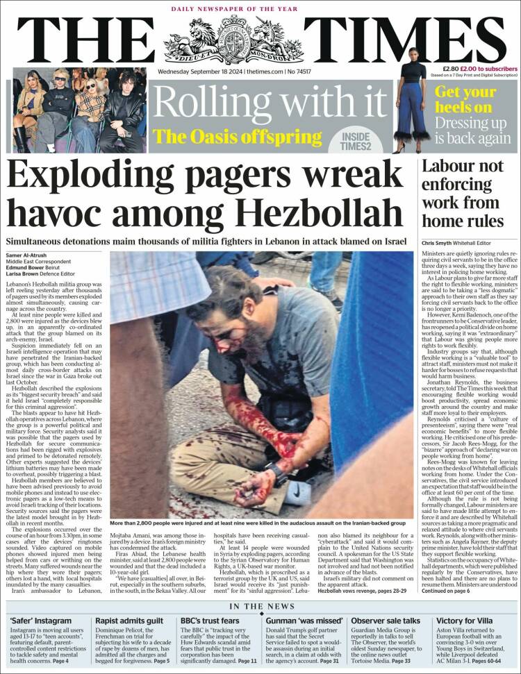 The Times (Britanya) | Patlayan çağrı cihazları Hizbullah'ta hasara yol açtı