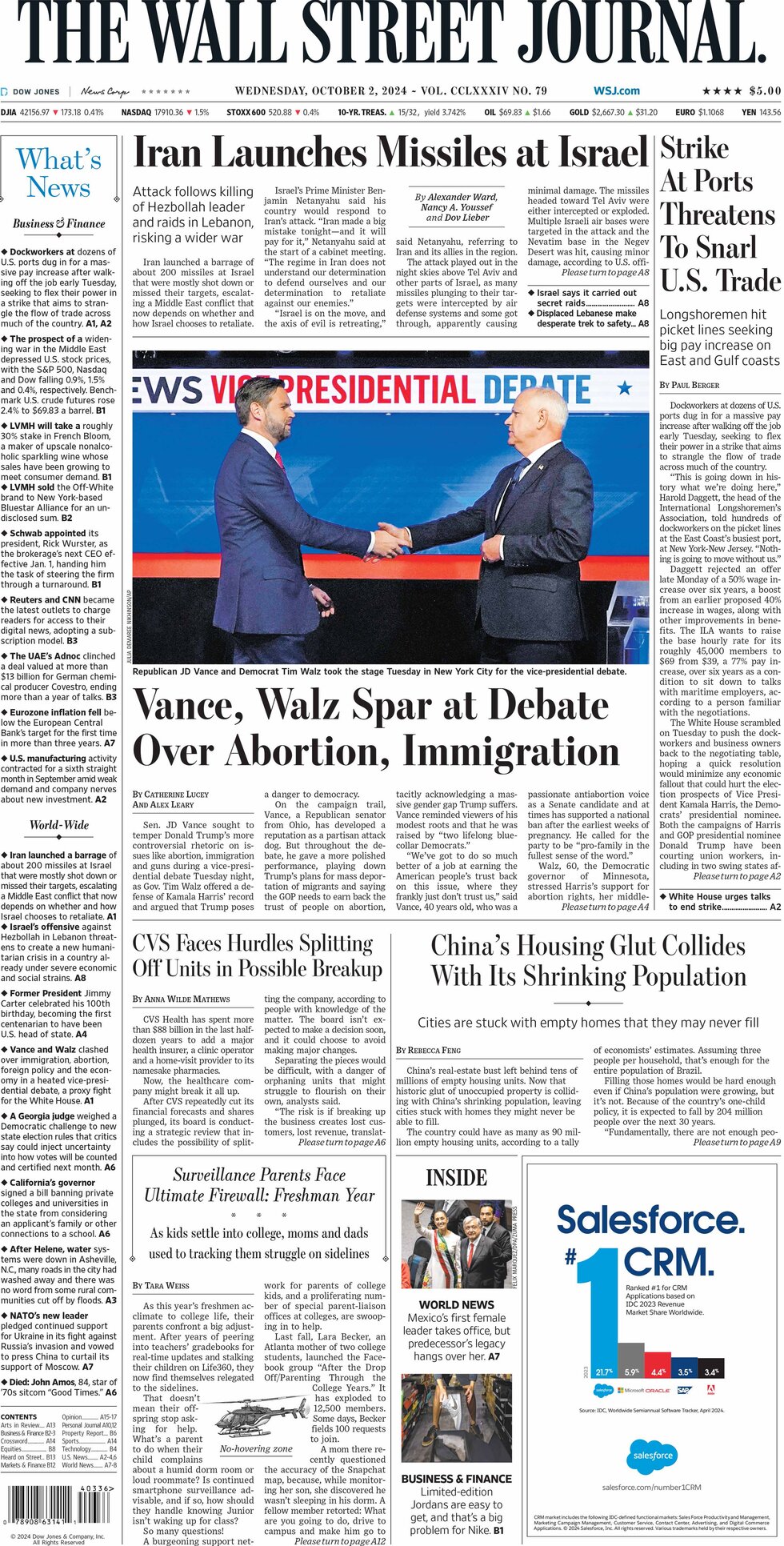 The Wall Street Journal (ABD) | İran İsrail'e füze fırlattı