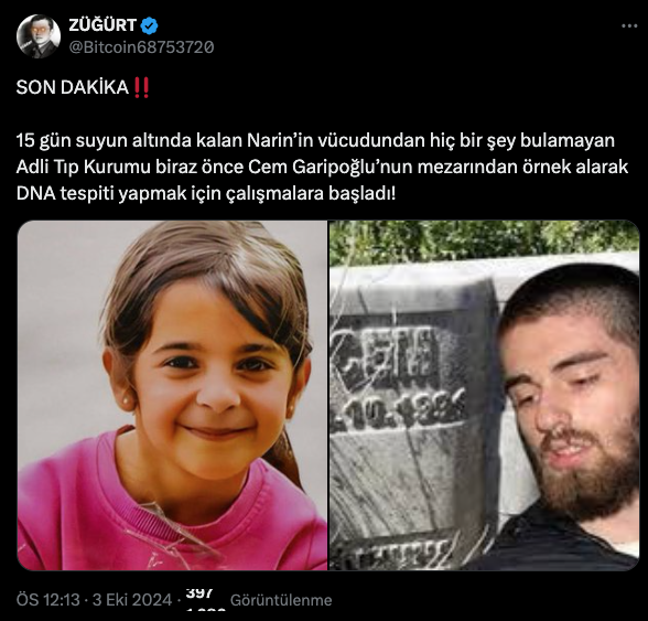 Cem Garipoğlu'nun mezarı açıldı; sosyal medyadan tepkiler geldi: DNA sonucu kamuoyunu rahatlatmayacak, sorumlusu adalete olan inancın tükenmesi