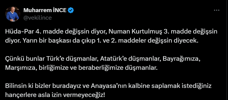 Meclis Başkanı Numan Kurtulmuş'un Anayasa çağrısına çok sayıda tepki geldi