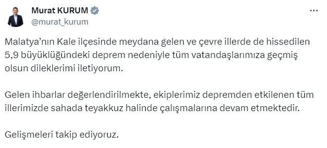 Çevre, Şehircilik ve İklim Değişikliği Bakanı, Murat Kurum