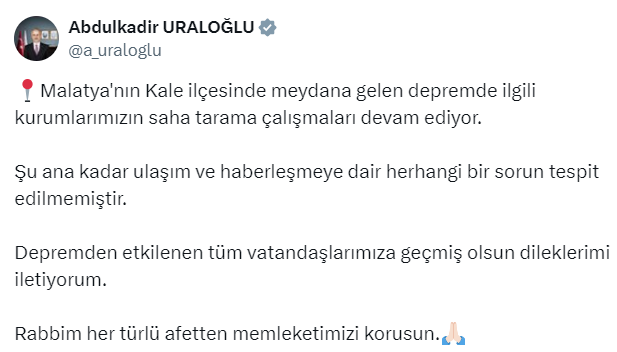 Ulaştırma ve Altyapı Bakanı, Abdulkadir Uraloğlu