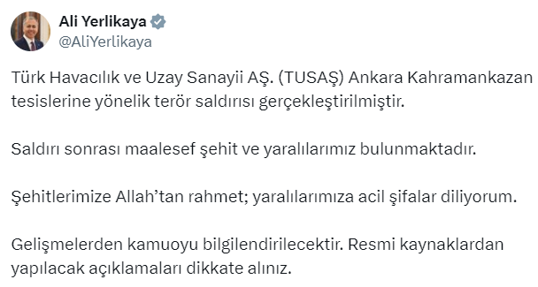  İçişleri Bakanı Ali Yerlikaya