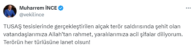 Memleket Partisi Genel Başkanı Muharrem İnce