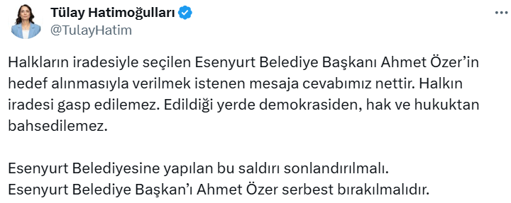 DEM Parti Eş Genel Başkanı Tülay Hatimoğulları