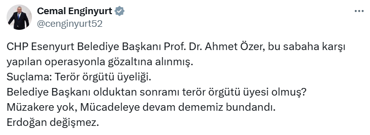 Demokrat Parti Genel Başkan Yardımcısı ve İstanbul Milletvekili Cemal Enginyurt