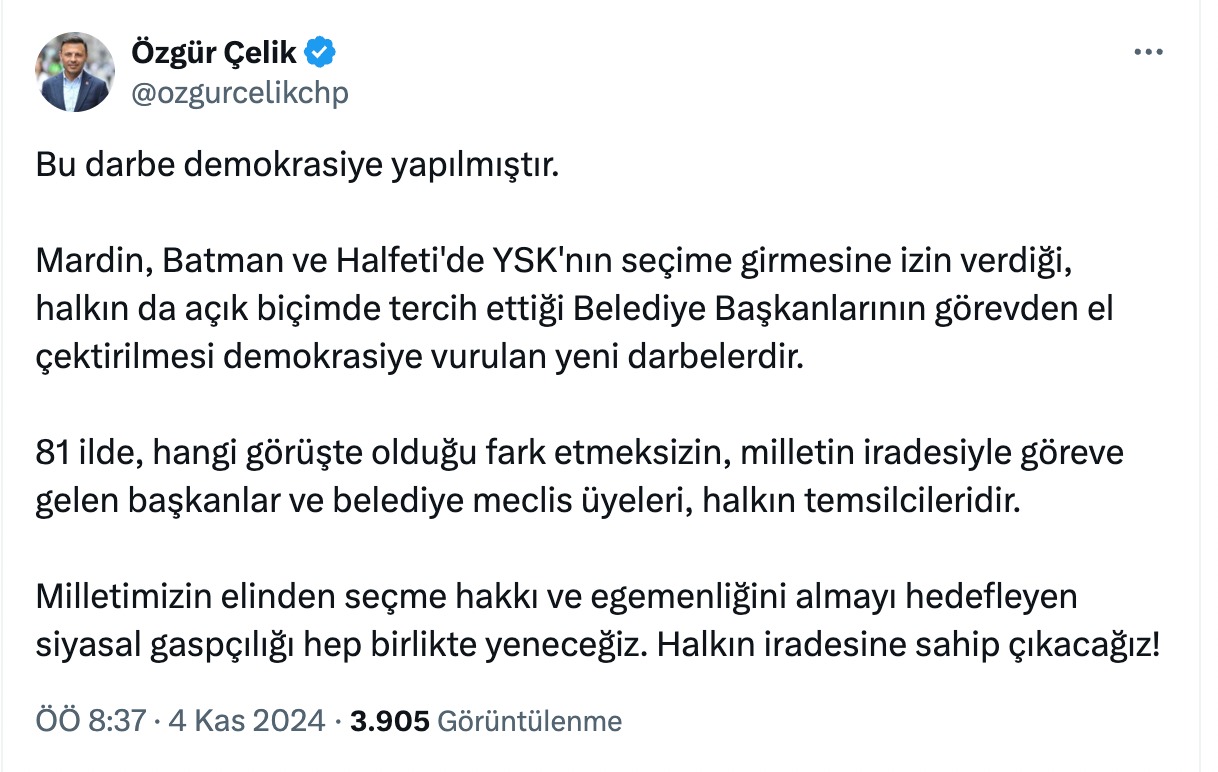 CHP İstanbul İl Başkanı Özgür Çelik