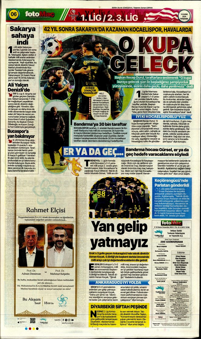 Günün spor manşetleri