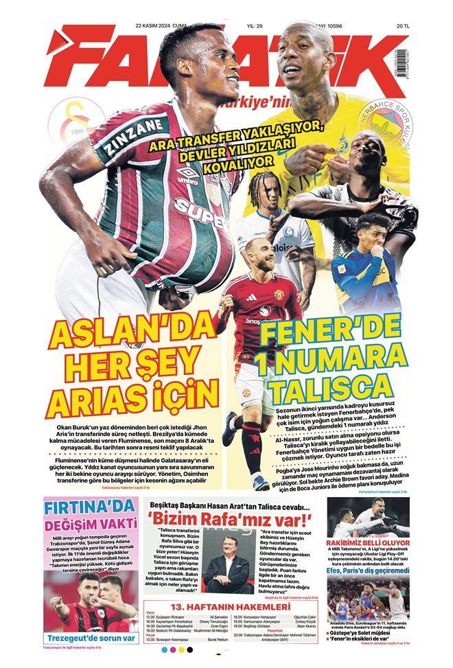 Günün spor manşetleri