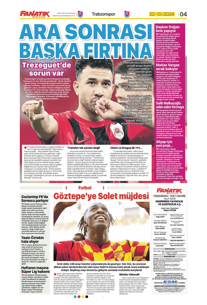 Günün spor manşetleri