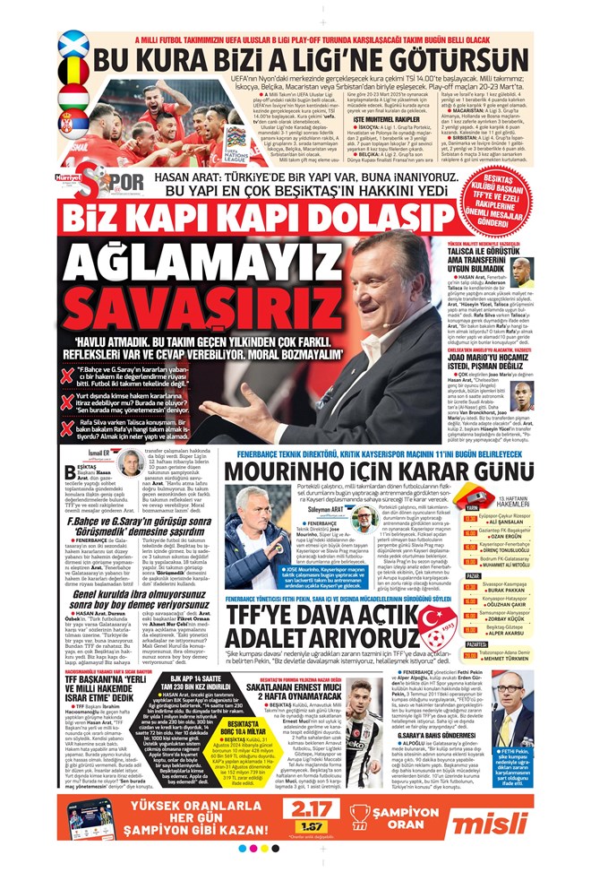Günün spor manşetleri