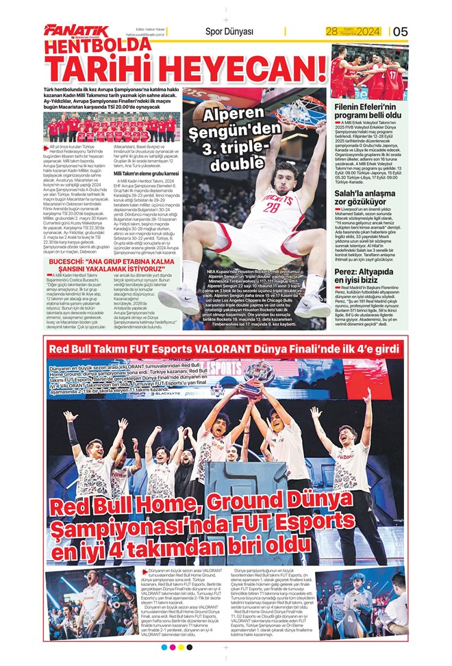 Günün spor manşetleri