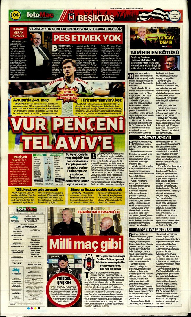 Günün spor manşetleri