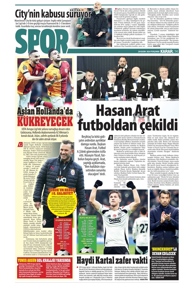 Günün spor manşetleri