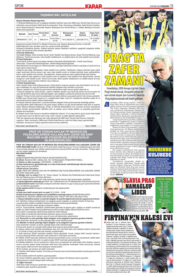 Günün spor manşetleri