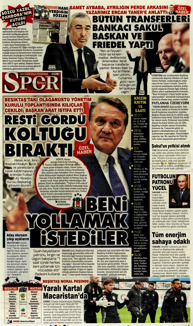 Günün spor manşetleri