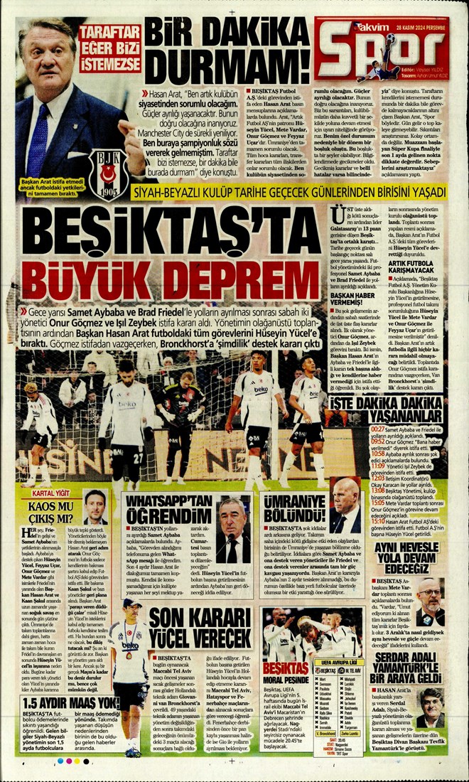 Günün spor manşetleri