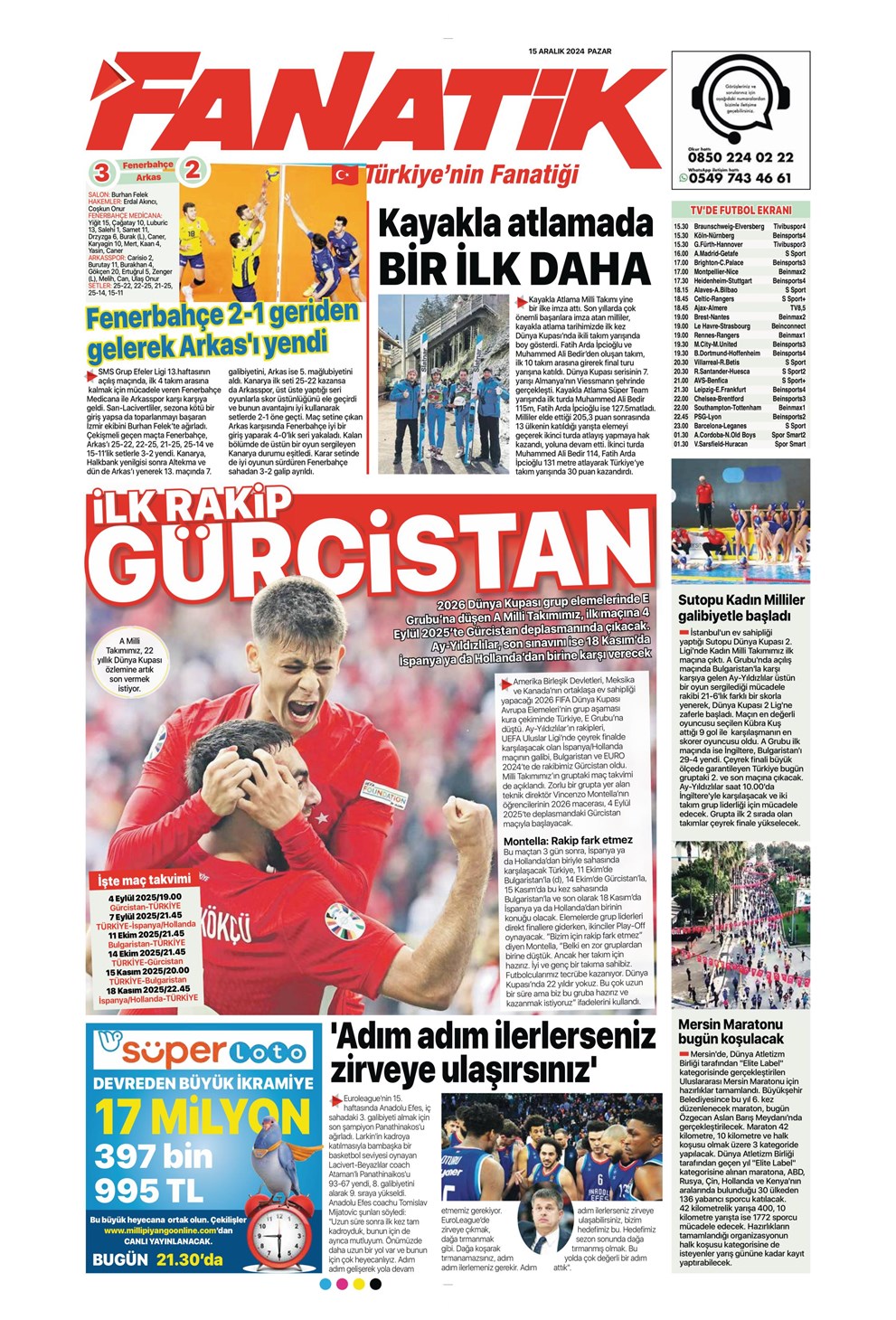 Günün spor manşetleri
