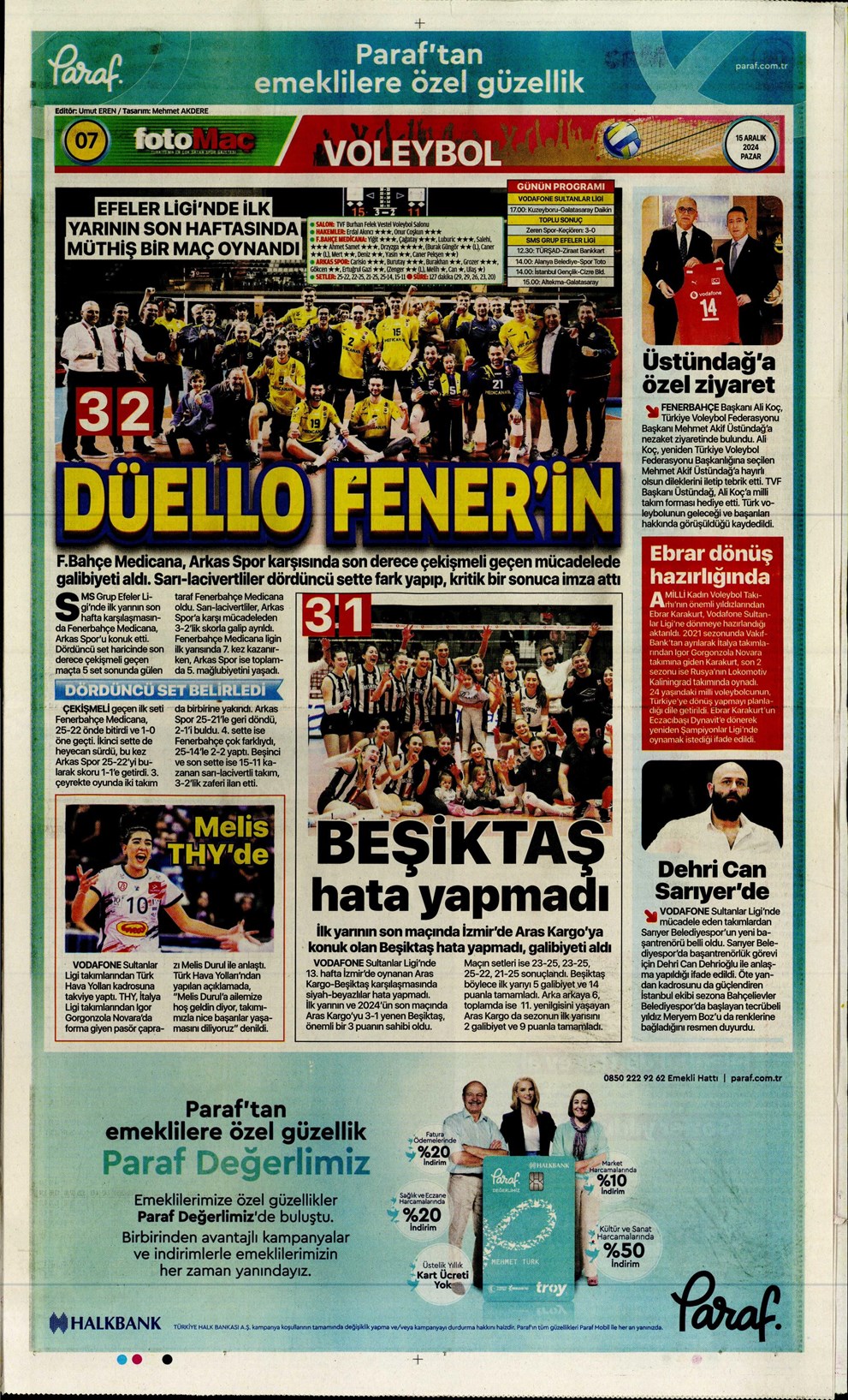 Günün spor manşetleri
