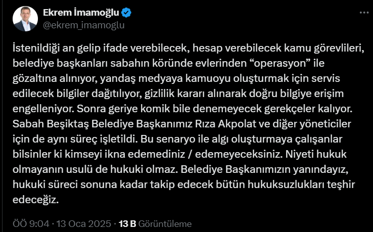 İstanbul Büyükşehir Belediye Başkanı Ekrem İmamoğlu