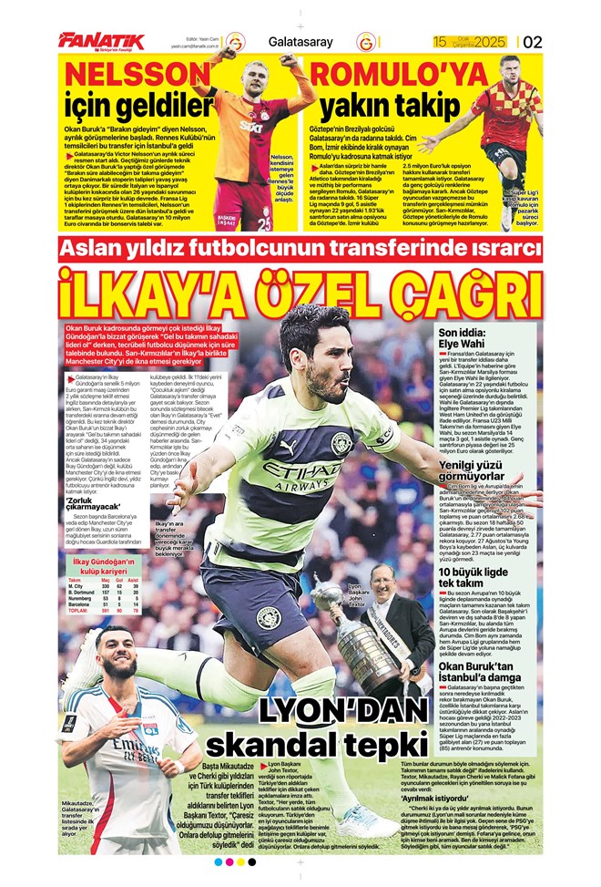Günün spor manşetleri