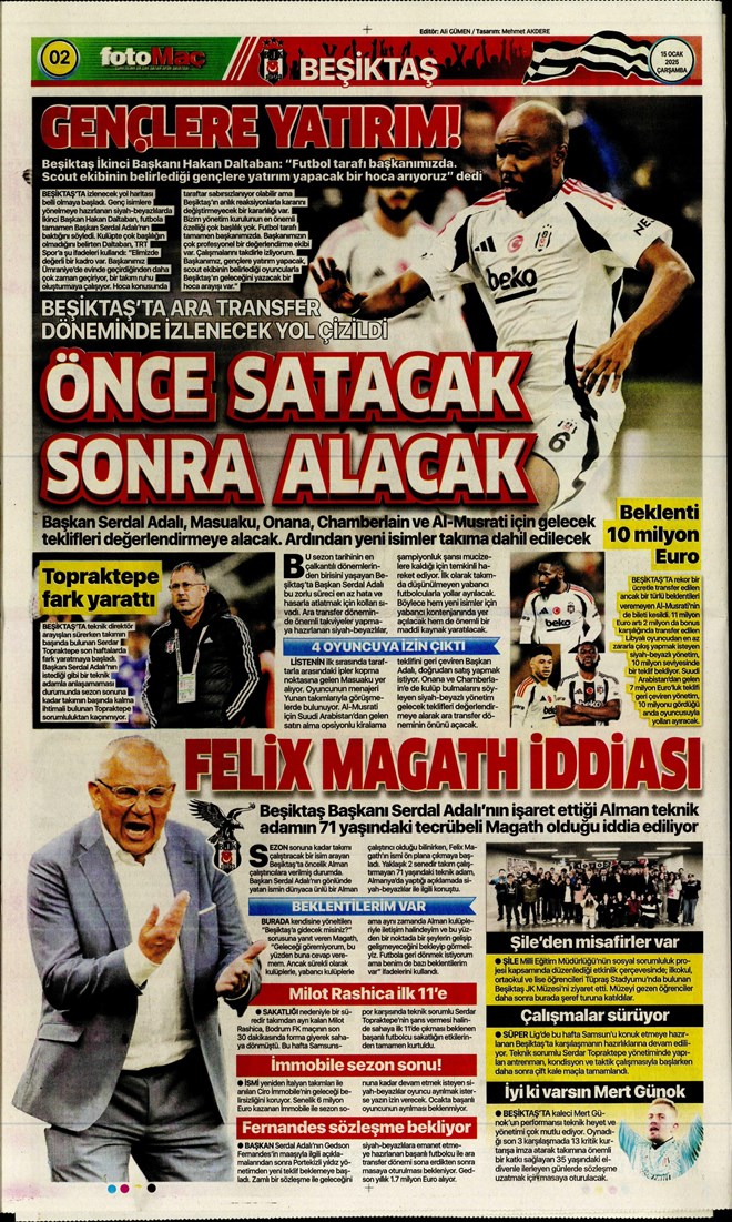 Günün spor manşetleri