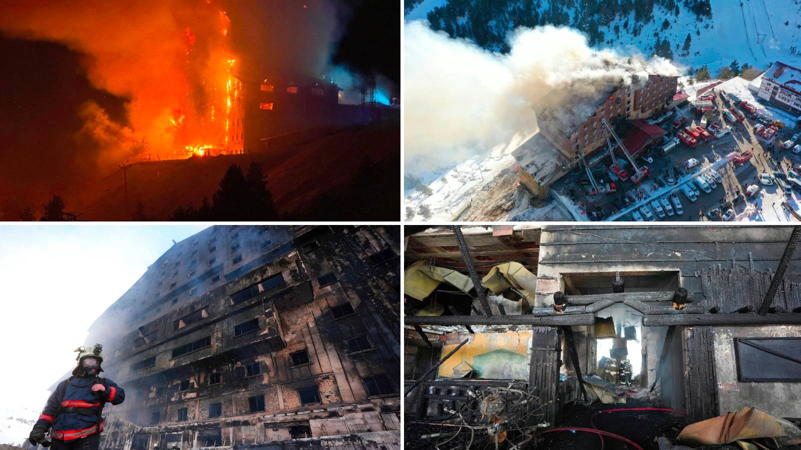 Her yer küle dönmüş: Bolu'daki Grand Kartal Oteli yangınından fotoğraflar, facianın boyutunu gözler önüne serdi! 