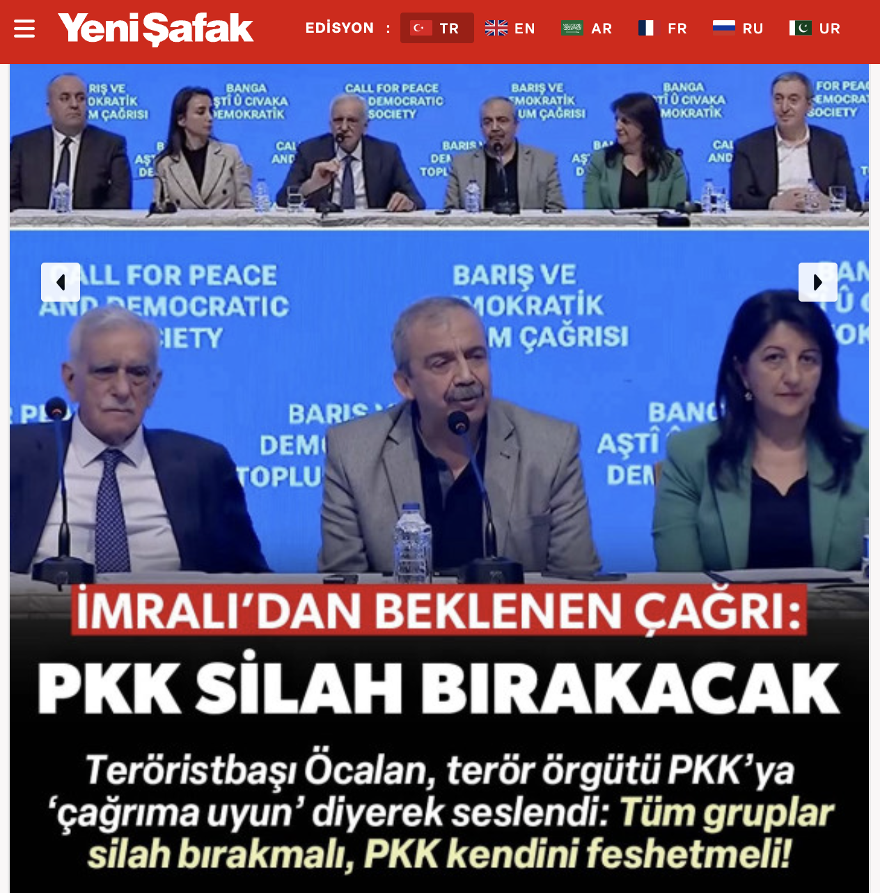 Yeni Şafak | İmralı'dan beklenen çağrı: PKK silah bırakacak