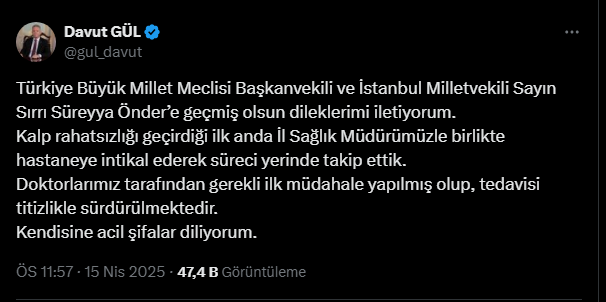 Sırrı Süreyya Önder, hastaneye kaldırıldı, siyasilerden ve gazetecilerden geçmiş olsun dilekleri