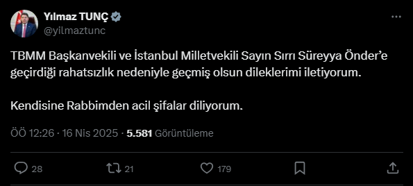 Sırrı Süreyya Önder, hastaneye kaldırıldı, siyasilerden ve gazetecilerden geçmiş olsun dilekleri