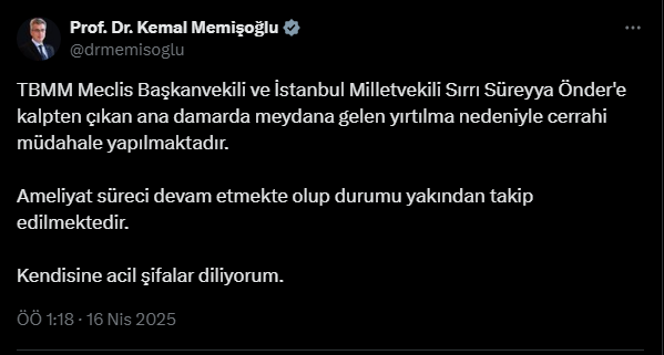 Sırrı Süreyya Önder, hastaneye kaldırıldı, siyasilerden ve gazetecilerden geçmiş olsun dilekleri