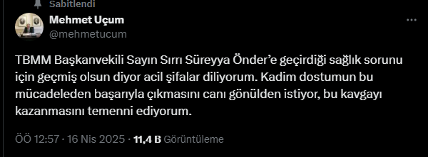 Sırrı Süreyya Önder, hastaneye kaldırıldı, siyasilerden ve gazetecilerden geçmiş olsun dilekleri