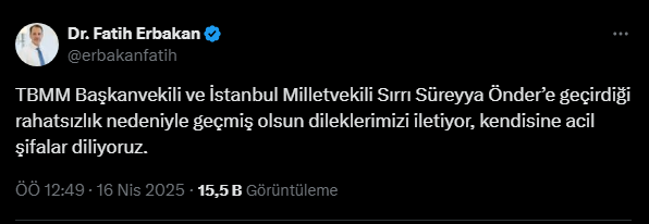 Sırrı Süreyya Önder, hastaneye kaldırıldı, siyasilerden ve gazetecilerden geçmiş olsun dilekleri