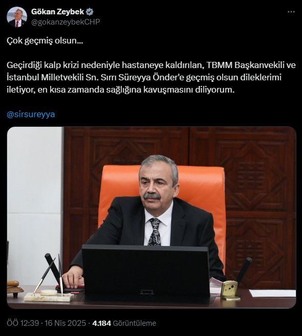 Sırrı Süreyya Önder, hastaneye kaldırıldı, siyasilerden ve gazetecilerden geçmiş olsun dilekleri